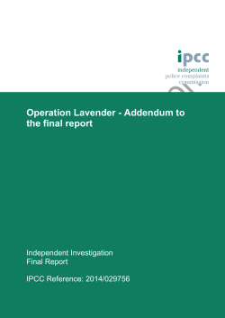 Operation Lavender - Addendum to the final report