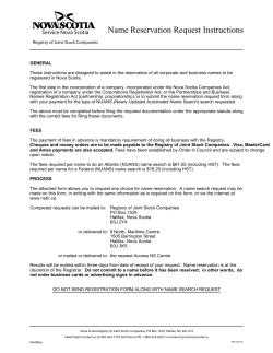 Name Reservation Request Instructions