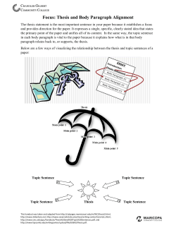 Focus Thesis and Body Paragraph Alignment