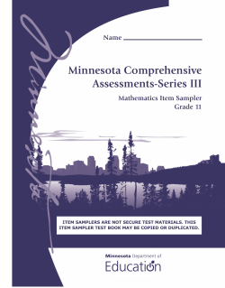 Grade 11 Mathematics MCA 12 point Accommodated Item Sampler