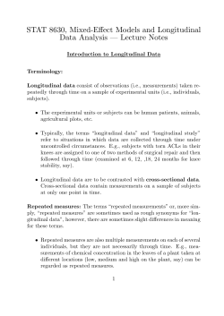 STAT 8630, Mixed-Effect Models and Longitudinal