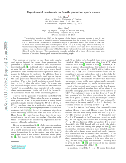 Experimental constraints on fourth generation quark masses