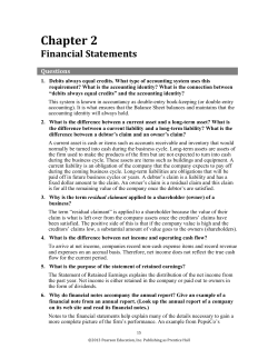 Chapter 2 Financial Statements