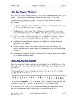 Lesson Overview - Washington Student Math Association