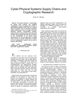 David, W., Michael Cyber-Physical Systems Supply Chains and