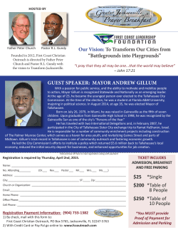 GUEST SPEAKER: MAYOR ANDREW GILLUM $25 *Single $200