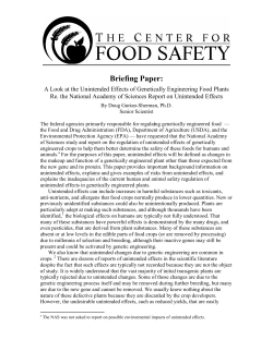 A Look at the Unintended Effects of Genetically Engineering Food