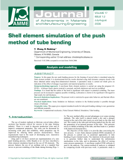 Shell element simulation of the push method of tube bending