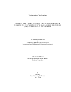 The Effects of Explicit Listening Strategy Instruction on the Listening