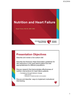 Nutrition and Heart Failure