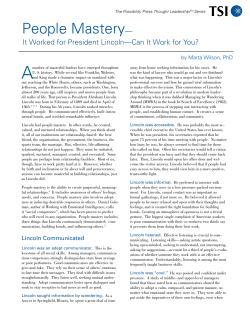 People Mastery: It Worked for President Lincoln