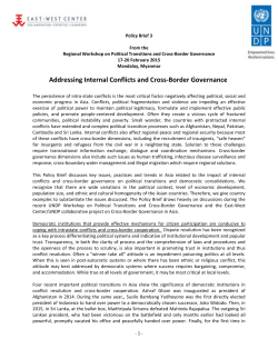 Addressing Internal Conflicts and Cross-Border - East