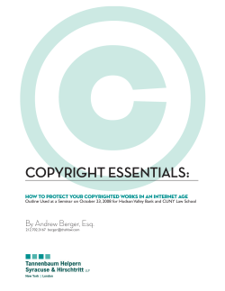 Copyright Essentials: How to Protect Your Copyrighted Works in an