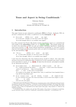 Tense and Aspect in Swing Conditionals