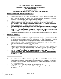 Extra Duty Agreement - Clearwater Police Department
