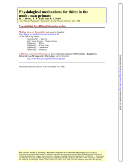 nonhuman primate Physiological mechanisms for thirst in the