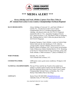 media alert - Foot Locker Cross Country