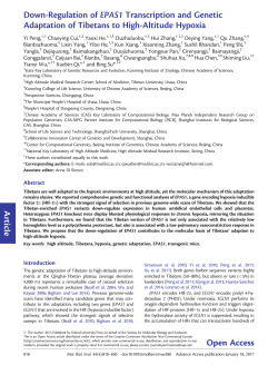 Down-Regulation of EPAS1 Transcription and Genetic Adaptation of