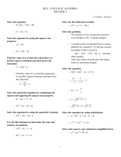 hcc -college algebra review 1