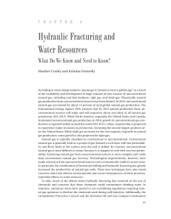 hydraulic Fracturing and Water resources