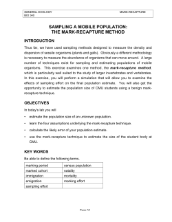 SAMPLING A MOBILE POPULATION: THE MARK