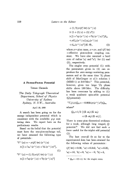 A Proton-Proton Potential