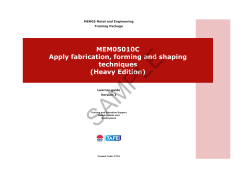 MEM05010C Apply fabrication, forming and shaping