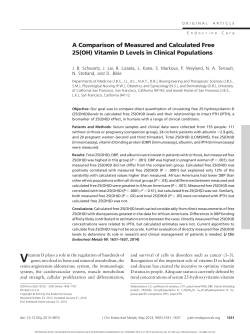 A Comparison of Measured and Calculated Free 25(OH) Vitamin D