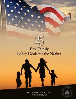 Pro-Family Policy Goals for the Nation
