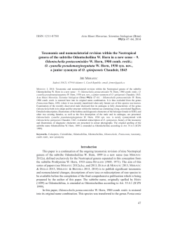 Taxonomic and nomenclatorial revision within the Neotropical