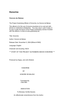 Honorine, by Honore de Balzac