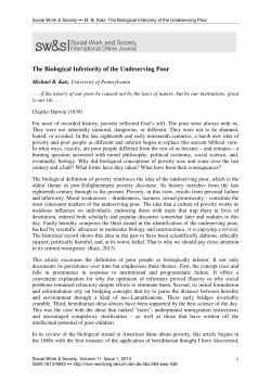 The Biological Inferiority of the Undeserving Poor