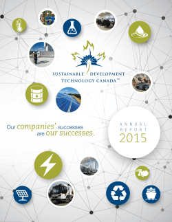 2015 SDTC Annual Report - Sustainable Development Technology