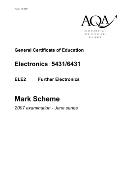 A-level Electronics Mark scheme Unit 2 - Further Electronics