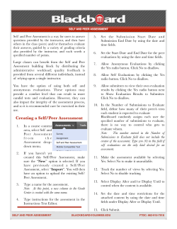 Creating a Self/Peer Assessment