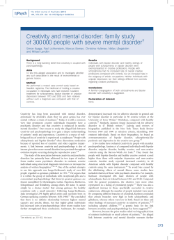 Creativity and mental disorder