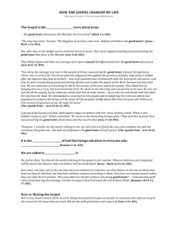 How the gospel changed my life Sermon Notes