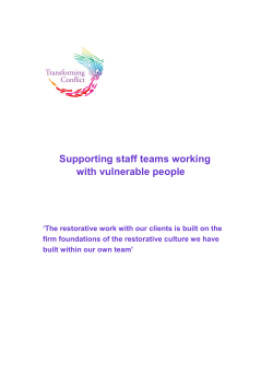 Supporting staff teams working with vulnerable people