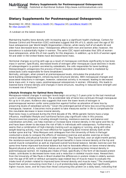 Dietary Supplements for Postmenopausal Osteoporosis