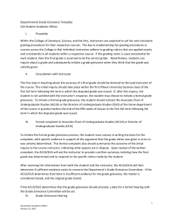 Psychology Grade Grievance Procedures