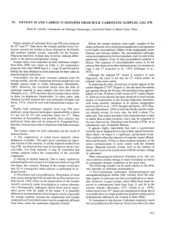 15. Oxygen 18 and Carbon 13 Isotopes from Bulk Carbonate