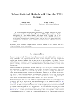 Robust Statistical Methods in R Using the WRS2 Package