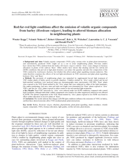 Red:far-red light conditions affect the emission of