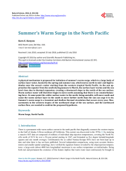 Summer`s Warm Surge in the North Pacific
