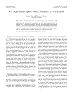 Get Smarty Pants: Cognitive Ability, Personality, and Victimization
