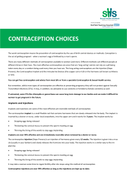 contraception choices - Sexual Health Sheffield