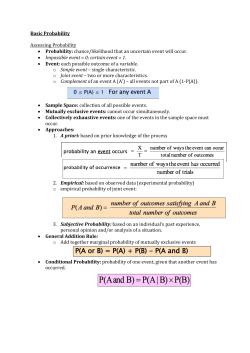 Basic Probability Assessing Probability &bull; Probability: chance