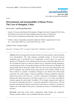 Determinants and Sustainability of House Prices