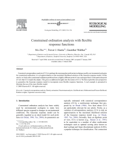 Constrained ordination analysis with flexible response functions