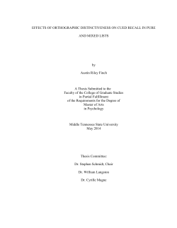 EFFECTS OF ORTHOGRAPHIC DISTINCTIVENESS ON CUED